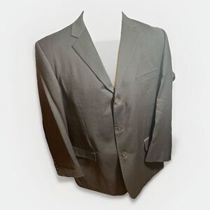 Andrew Fezza Suit Jacket Blazer Sport Coat Mens 44R Grey Worsted Wool